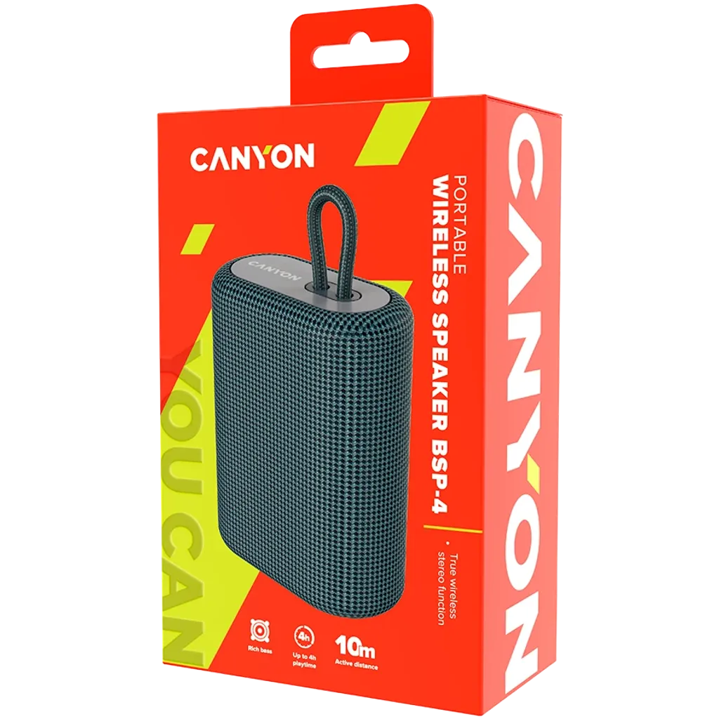 Portable Bluetooth Speaker 5W TWS FM Radio TF Card 1200mAh BSP-4 CANYON
