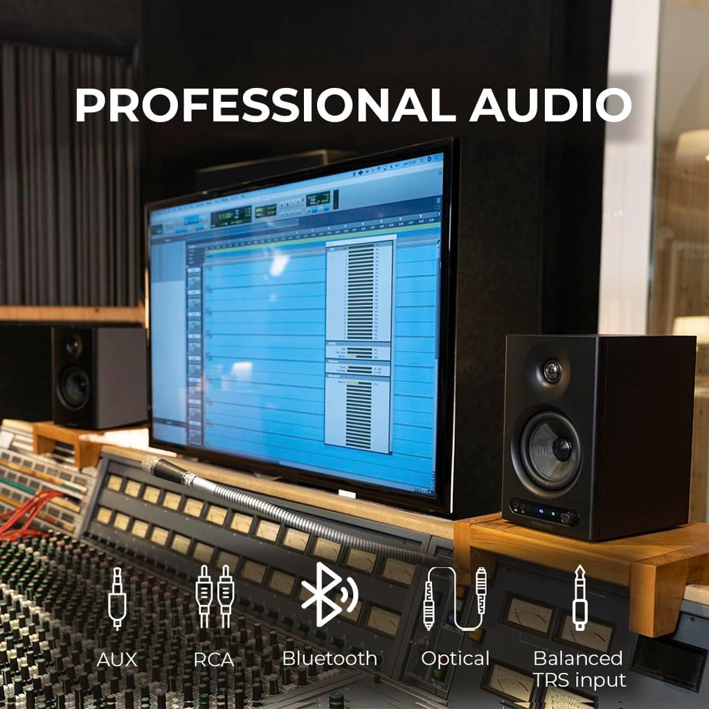 Studio Monitor Speakers 4 Inch Bluetooth TRS Optical PRO4 VULKKANO
