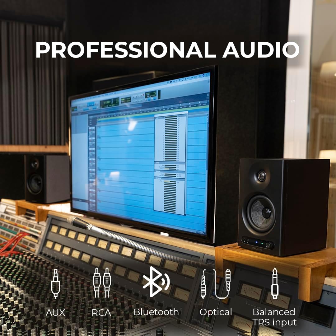 Studio Monitor Speakers 4 Inch Bluetooth TRS Optical PRO4 VULKKANO