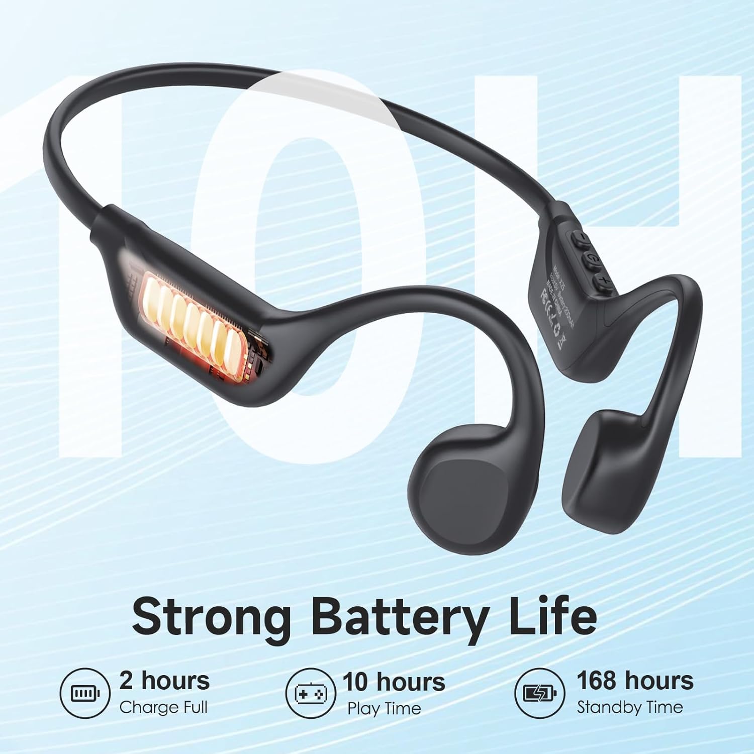 LOBKIN Headphones Bone Conduction Wireless Bluetooth 5.4 Open Ear Sports Mic