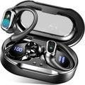 Earbuds Wireless Sport 50H Playtime Bluetooth 5.4 Headphones Mic Earhooks Black