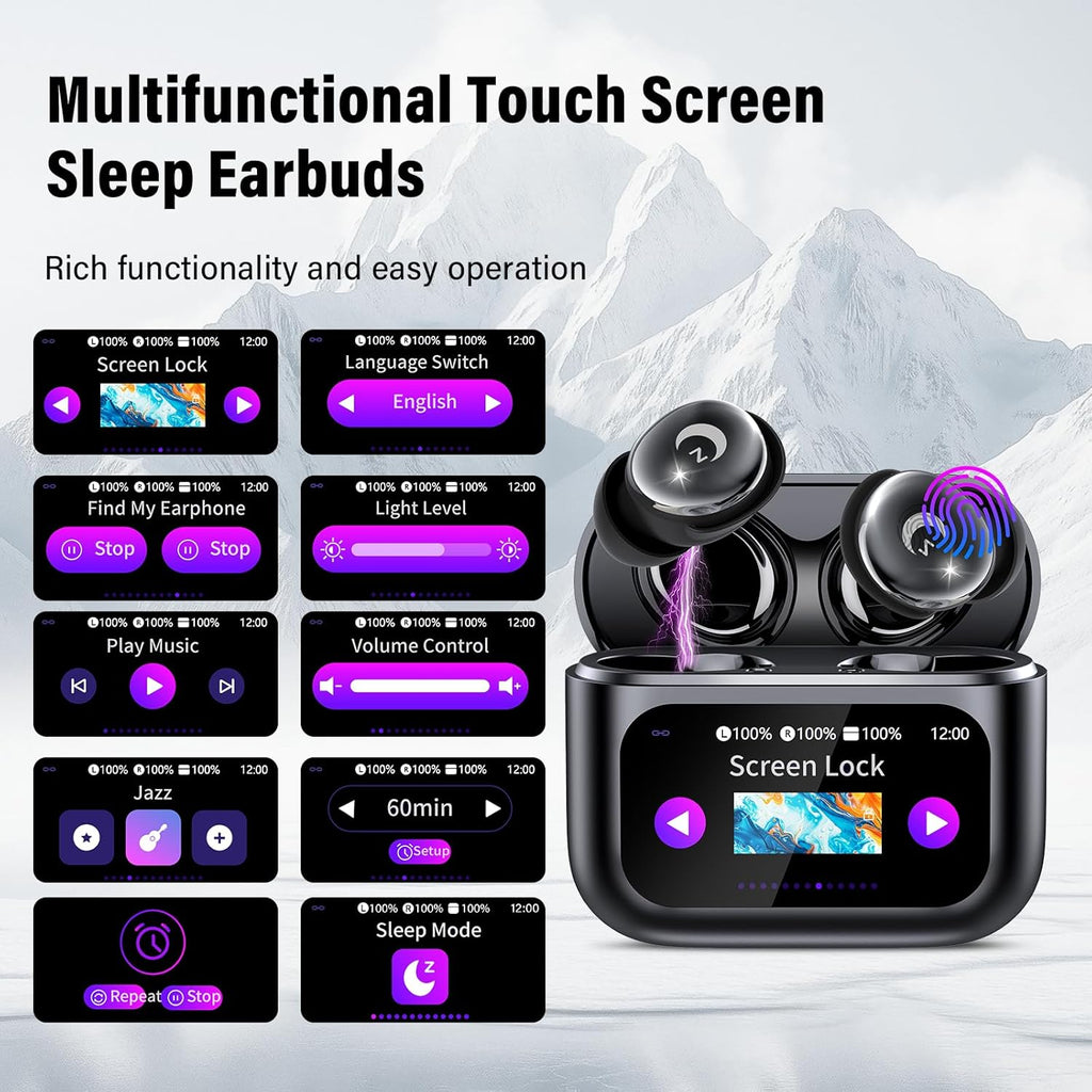 Sleep Earbuds Bluetooth 5.4 Noise Cancelling 48H Waterproof Smart Touch L8 Pro