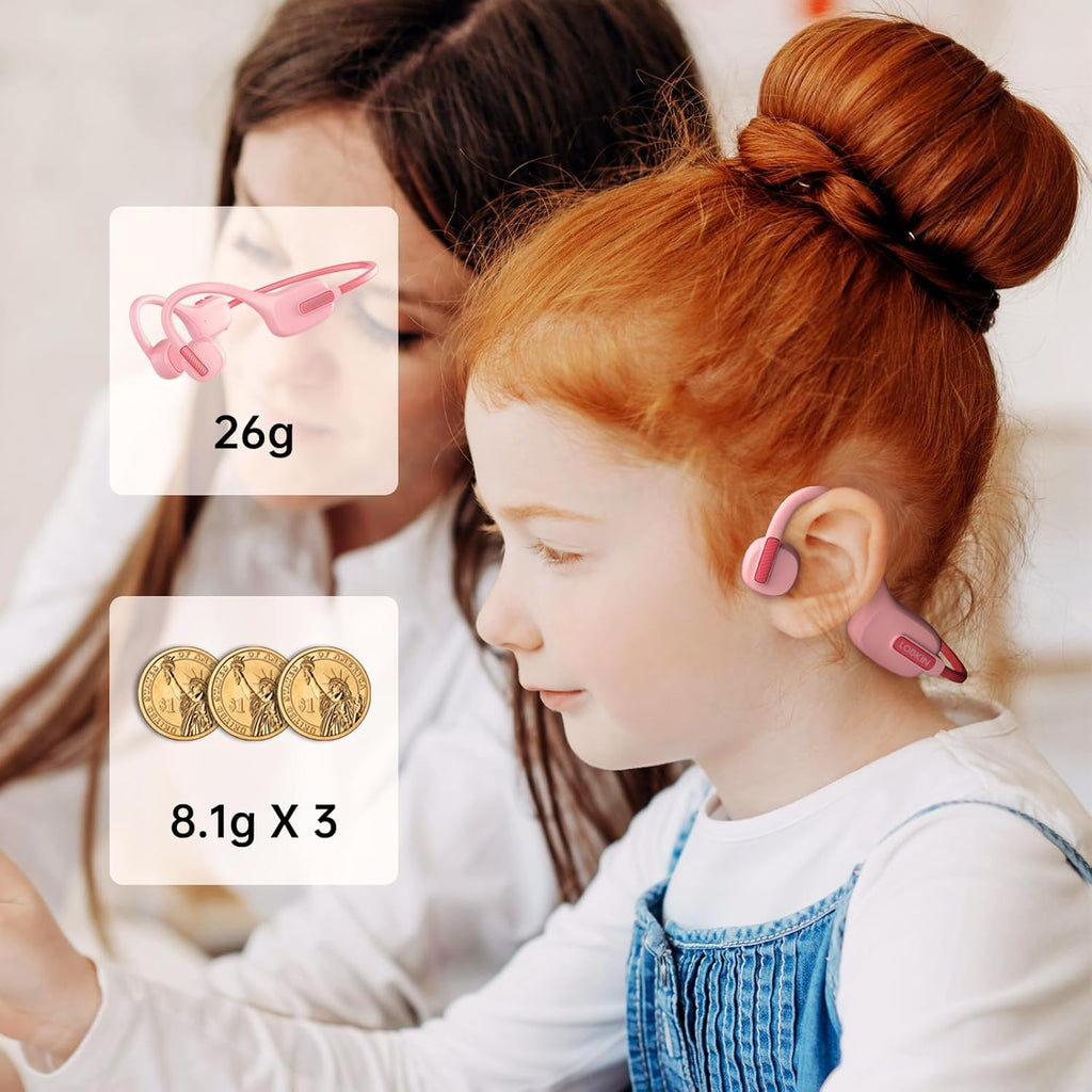 LOBKIN Kids Open Ear Headphones Bluetooth 5.3 Wireless IPX5 Mic
