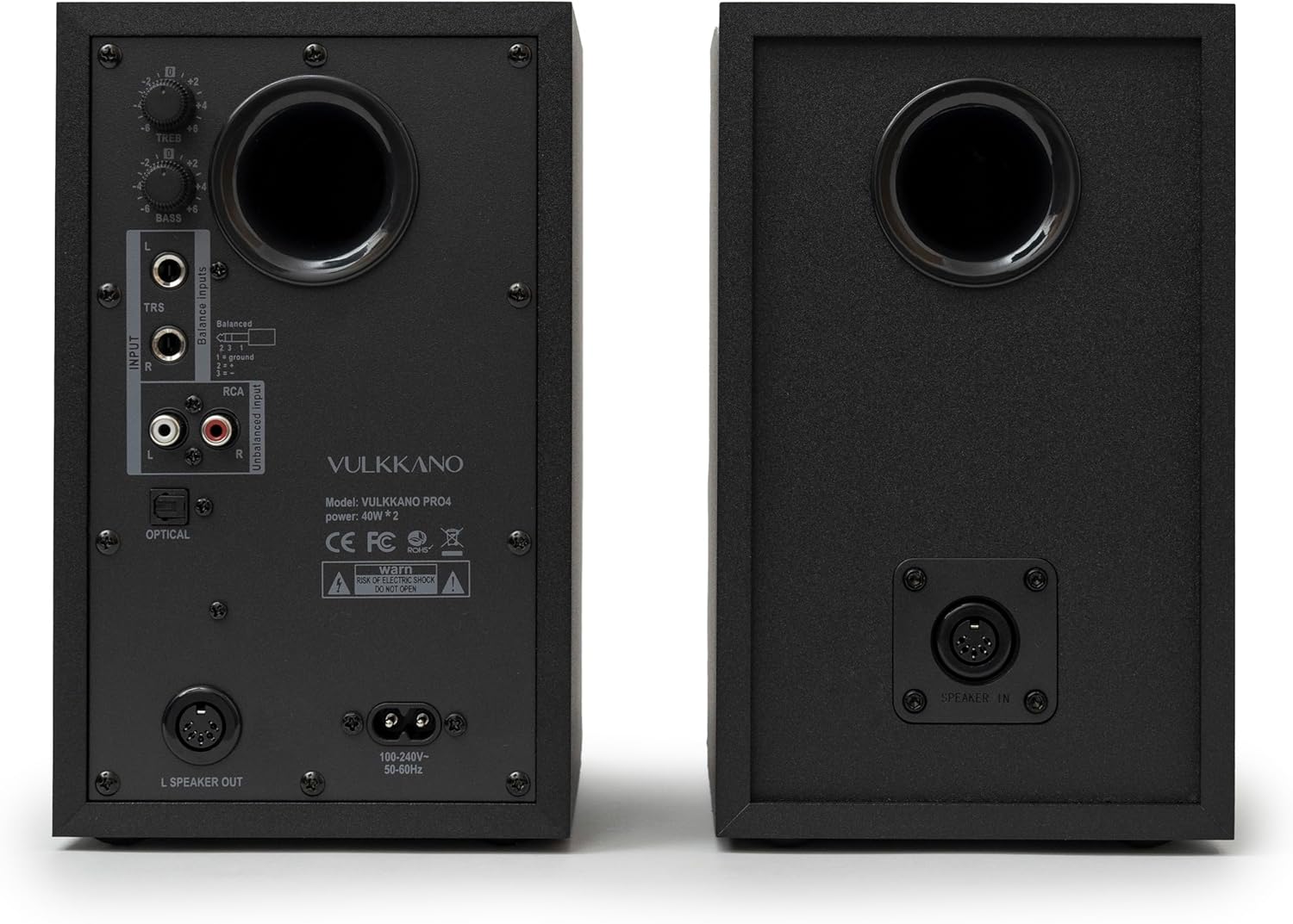 Studio Monitor Speakers 4 Inch Bluetooth TRS Optical PRO4 VULKKANO