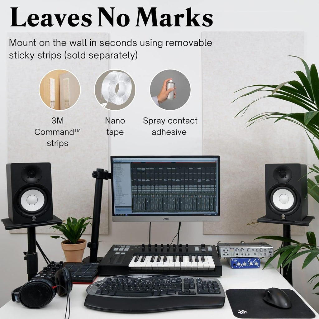 Acoustic Panels 2 Pack Large Soundproof Wall Panels 116x58cm Pale Blue AudioSilk